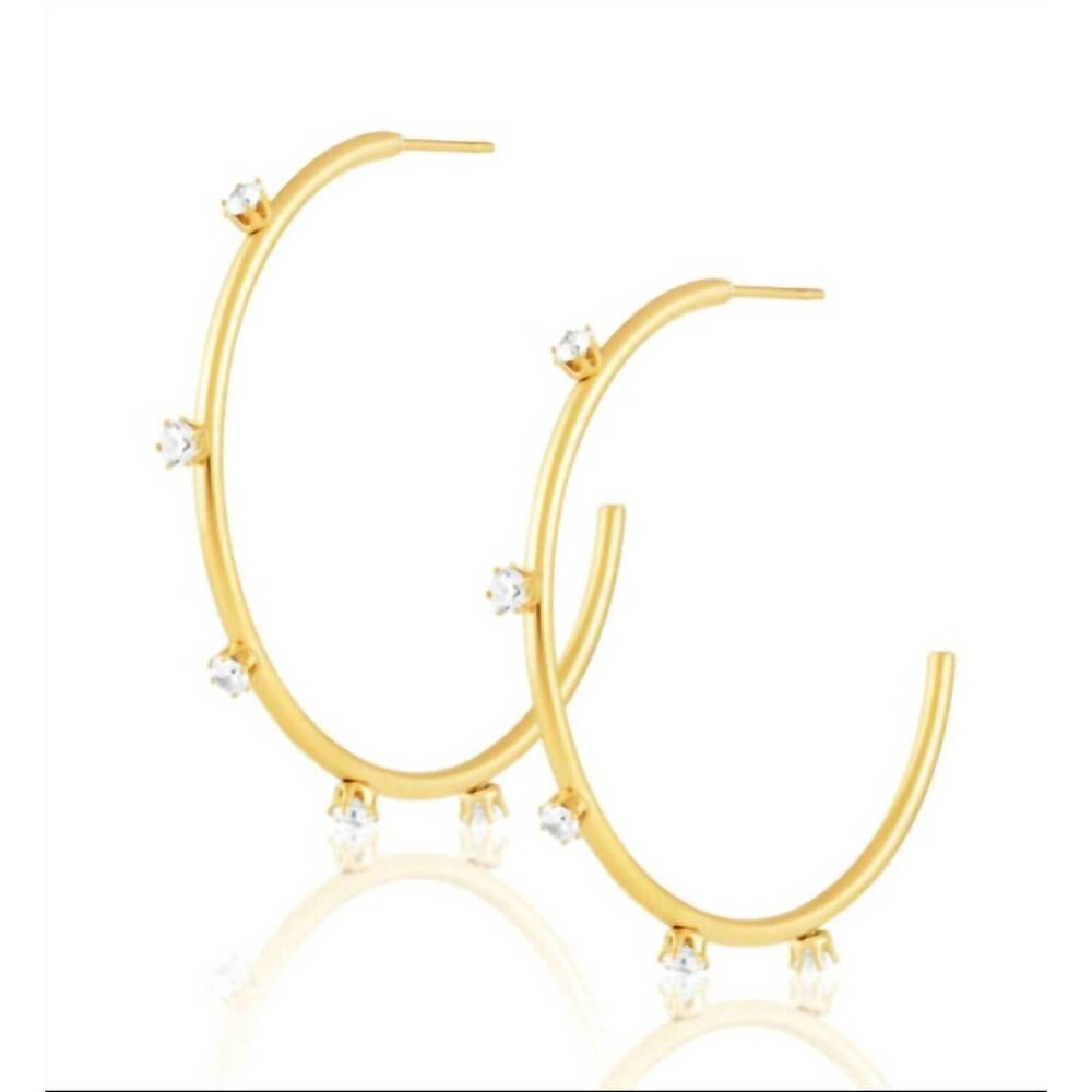 NEW SAHIRA women's aster hoops in gold